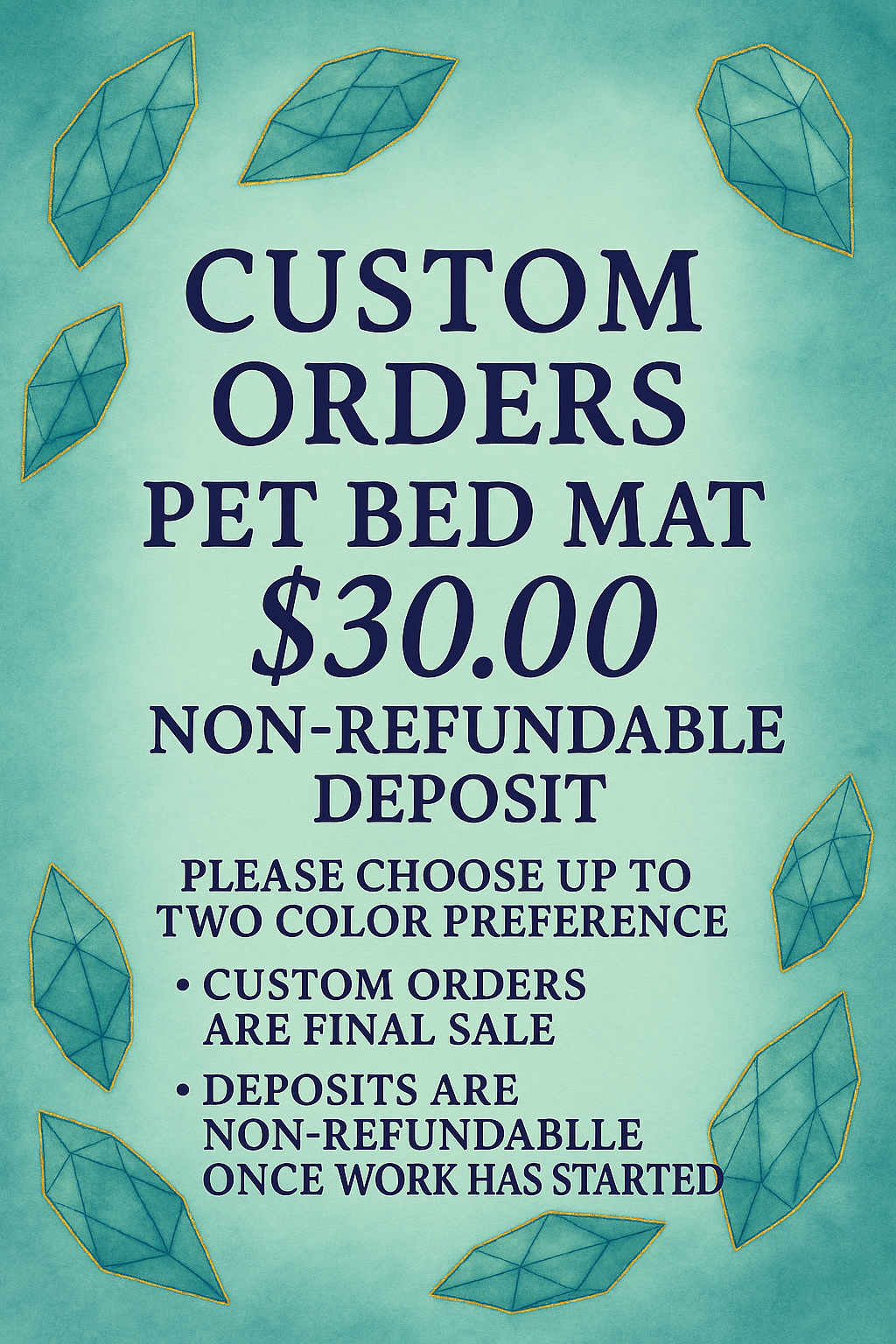 Custom Pet Mat — Color Request Deposit