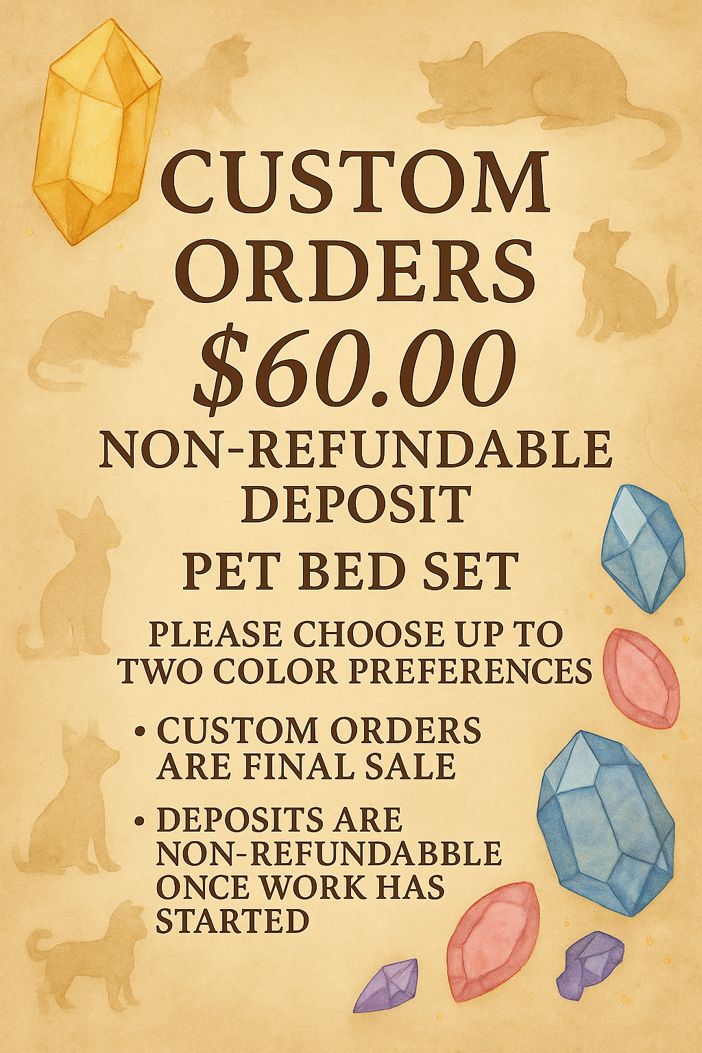 Custom Pet Bed & Pet Mat Set — Color Request Deposit