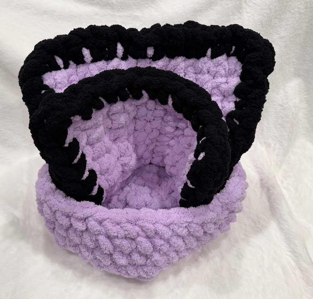 Amethyst Shadow Set — Handmade Plush Pet Bed & Matching Pet Mat