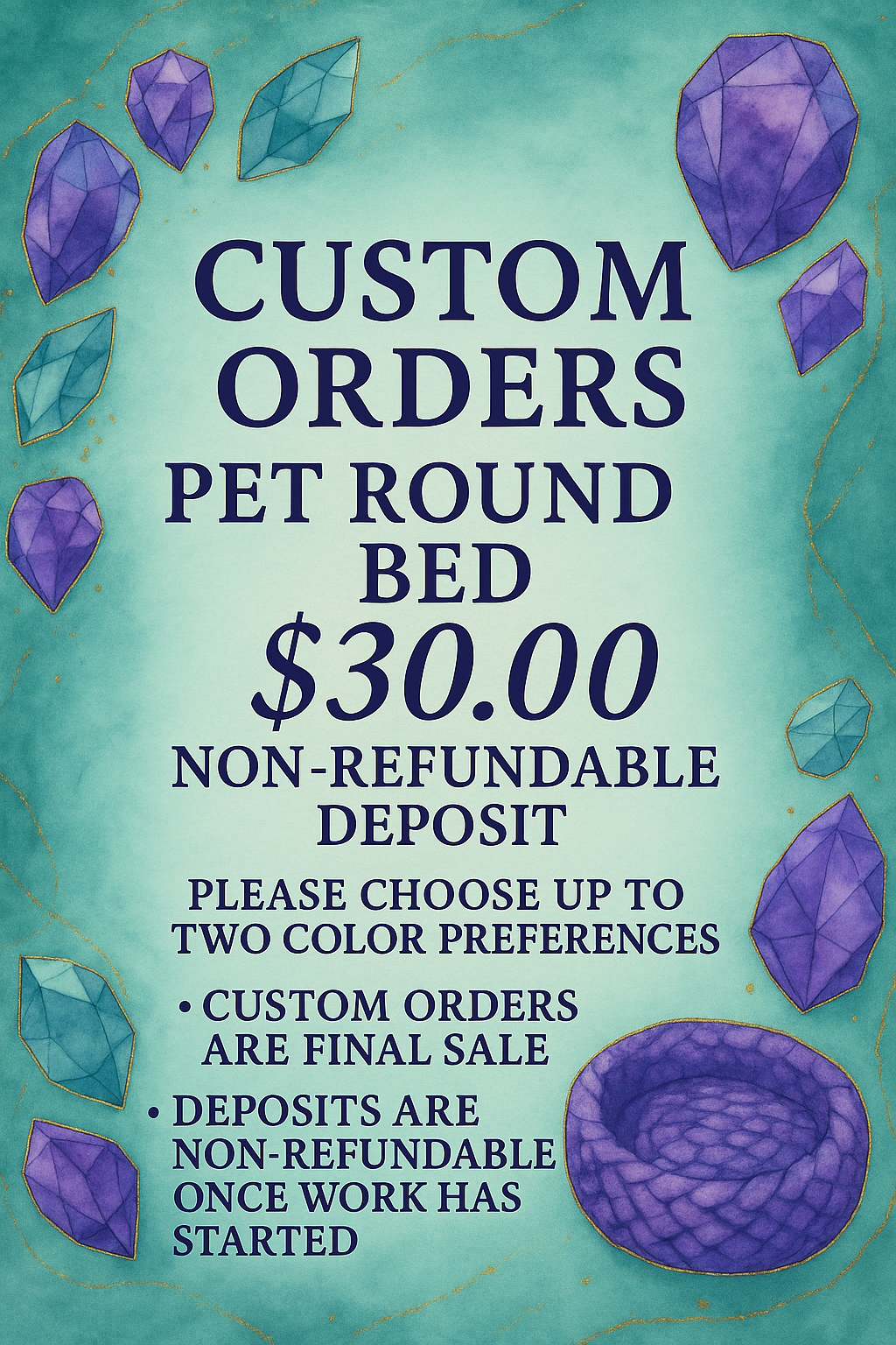 Custom Cat Bed – Color Request Deposit